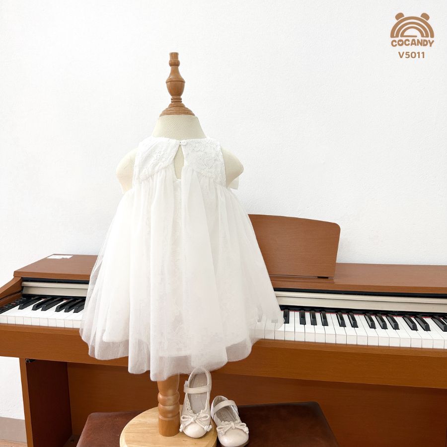 Váy tafta TRẮNG 2 nơ phối ren_thumbnail_1