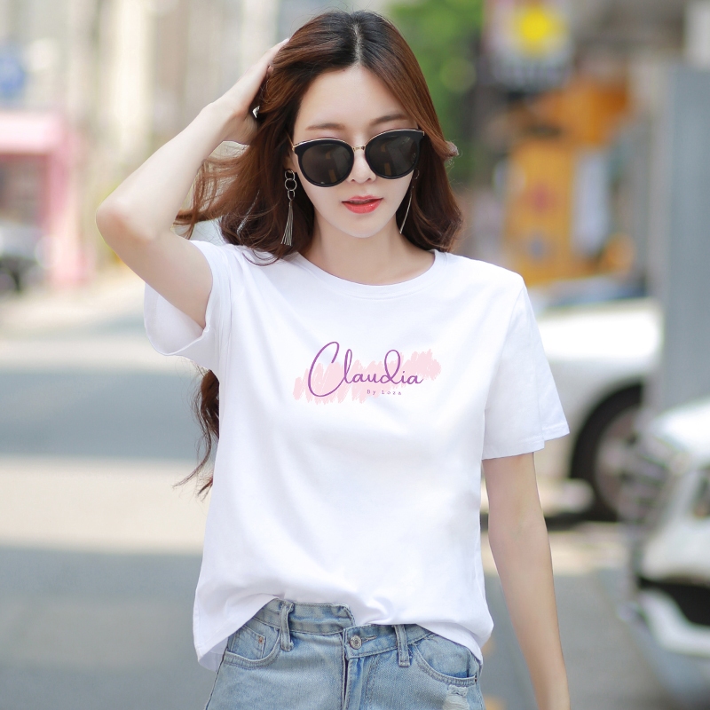 [Form Rộng] Áo phông nữ in chữ 'Claudia' - LOZA RT6661_thumbnail_2