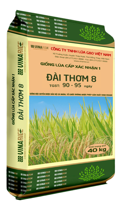 High quality pure rice variety Dai Thom 8