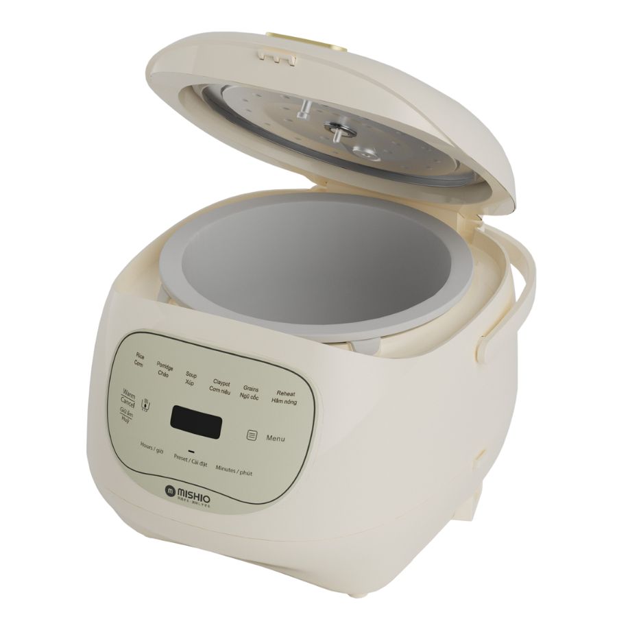 Nồi cơm điện lòng sứ dưỡng sinh 1.2L Mishio MK381 tặng kèm nồi hầm chậm 1Lít_thumbnail_12