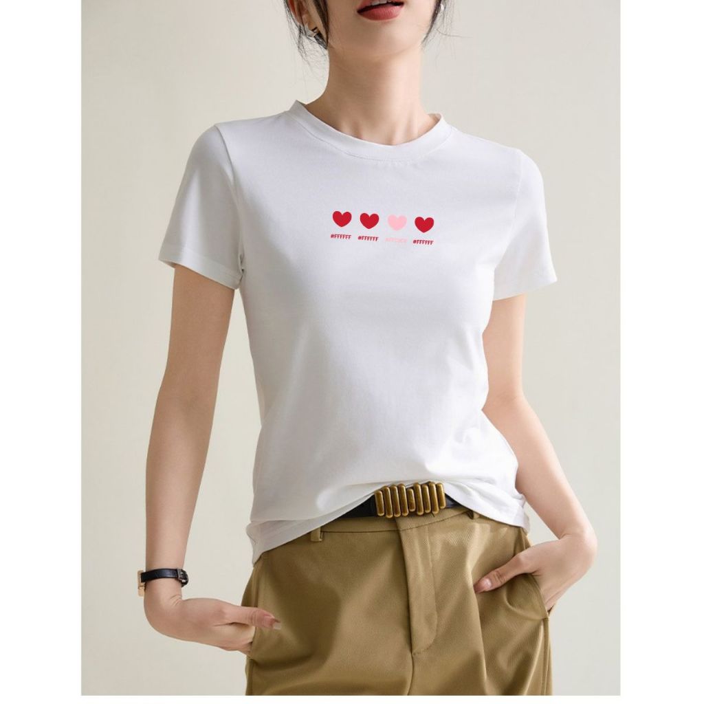 [Form Vừa] Áo thun nữ Loza hình tim nhiều màu chất liệu thun cotton mềm mịn -Áo phông mùa hè mã VT8132_thumbnail_2