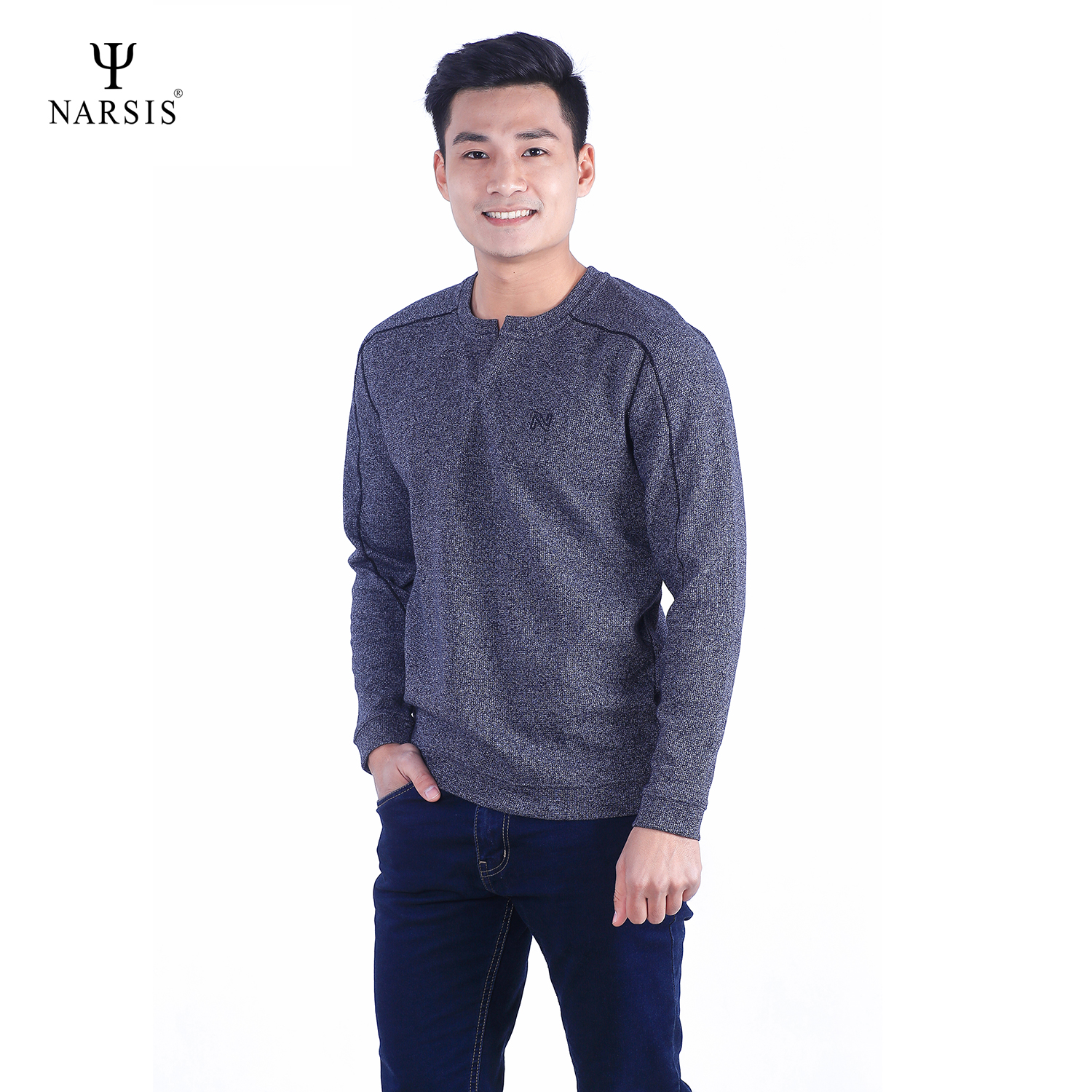 ÁO THU ĐÔNG NAM D7063 D7063 NARSIS VẢI LEN COTTON ẤM ÁP, THOÁNG MÁT, GIỮ ẤM TỐT, MỀM MẠI_thumbnail_0