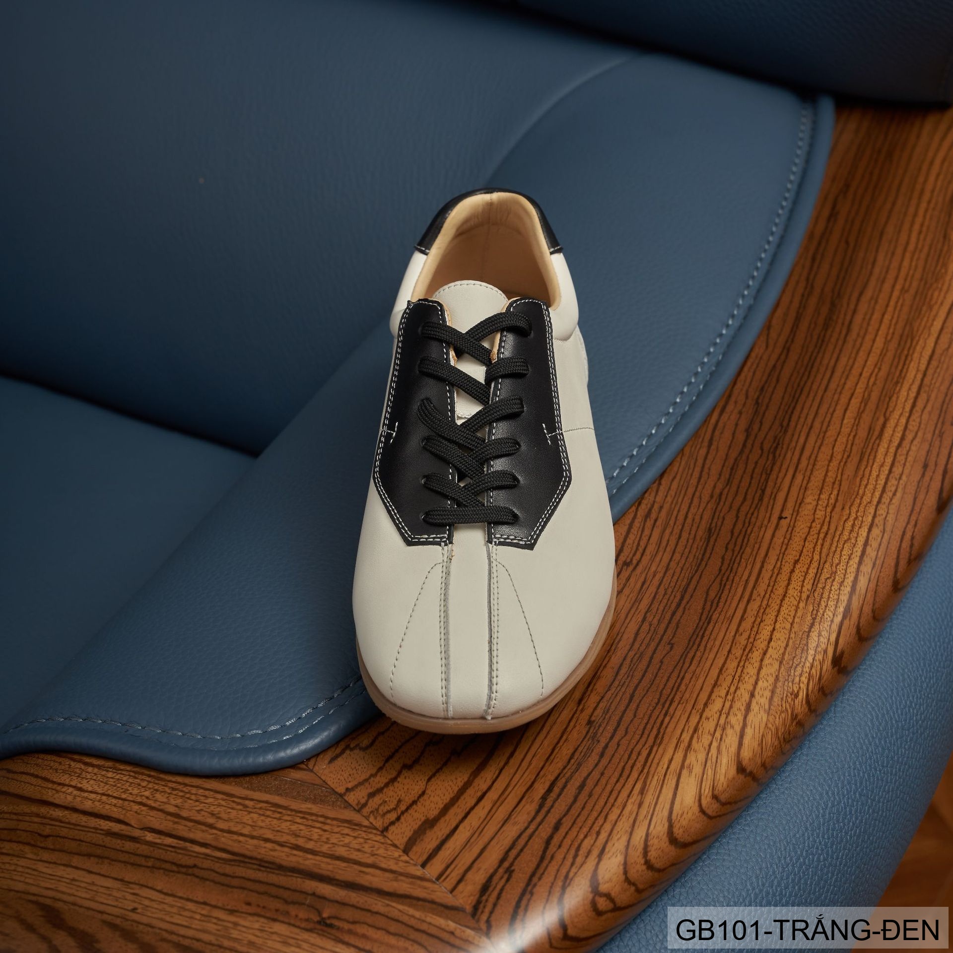 GB101 - Giày thể thao nam phối màu trắng đen và trắng cà phê, đế cao su êm chân, phong cách casual_thumbnail_3