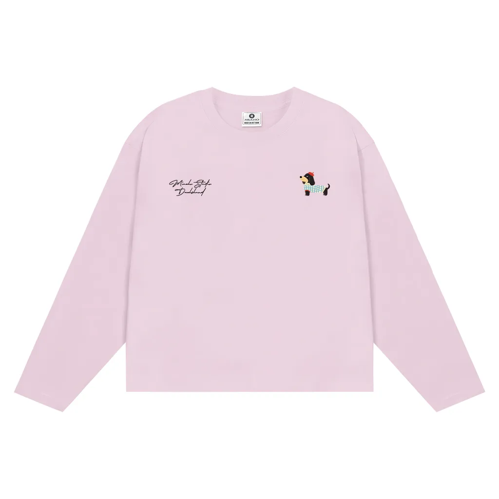 Áo thun boxy tay dài unisex basic 2644 Miucho vải cotton cao cấp thoáng mát co giãn 2 chiều_thumbnail_11