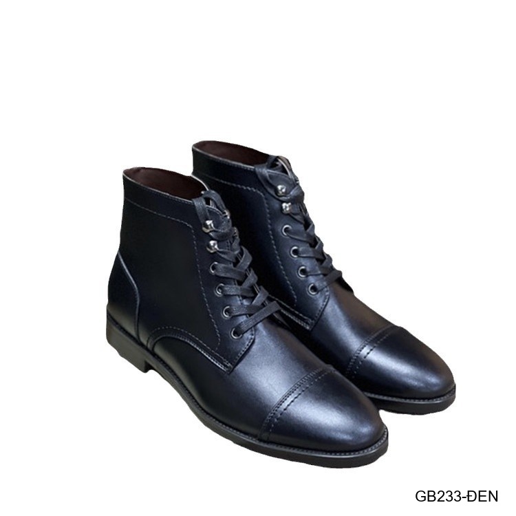 GB233 - Giày Boots Martin Nam Da Bò Phong Cách Anh, Đế Cao Su Chống Trượt, Màu Đen Kaki_thumbnail_3