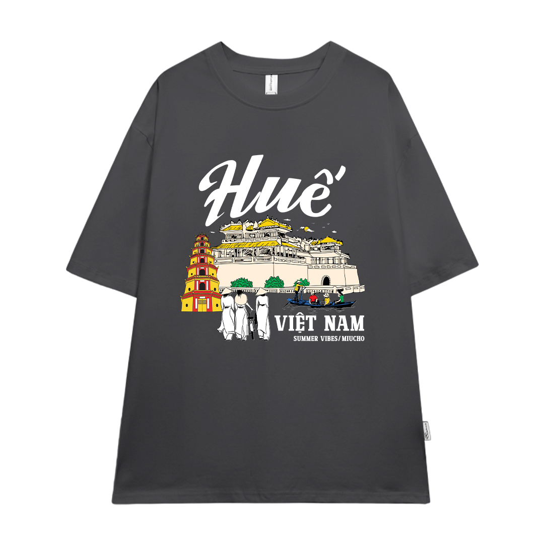 Áo thun du lịch Huế ATD1265 Miucho vải cotton thoáng mát in mix_thumbnail_12