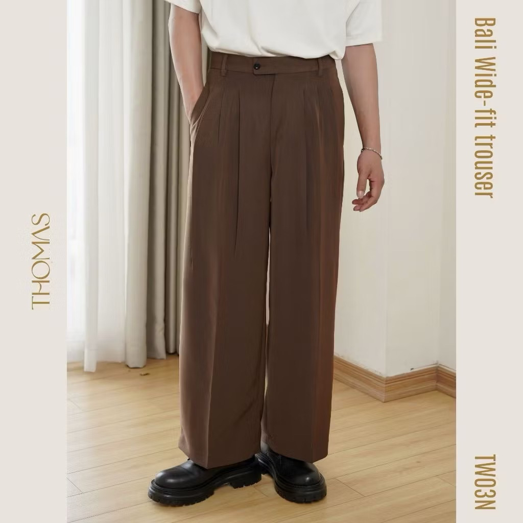 Quần Dài Thomas Bali Vải Thái Form Wide Leg