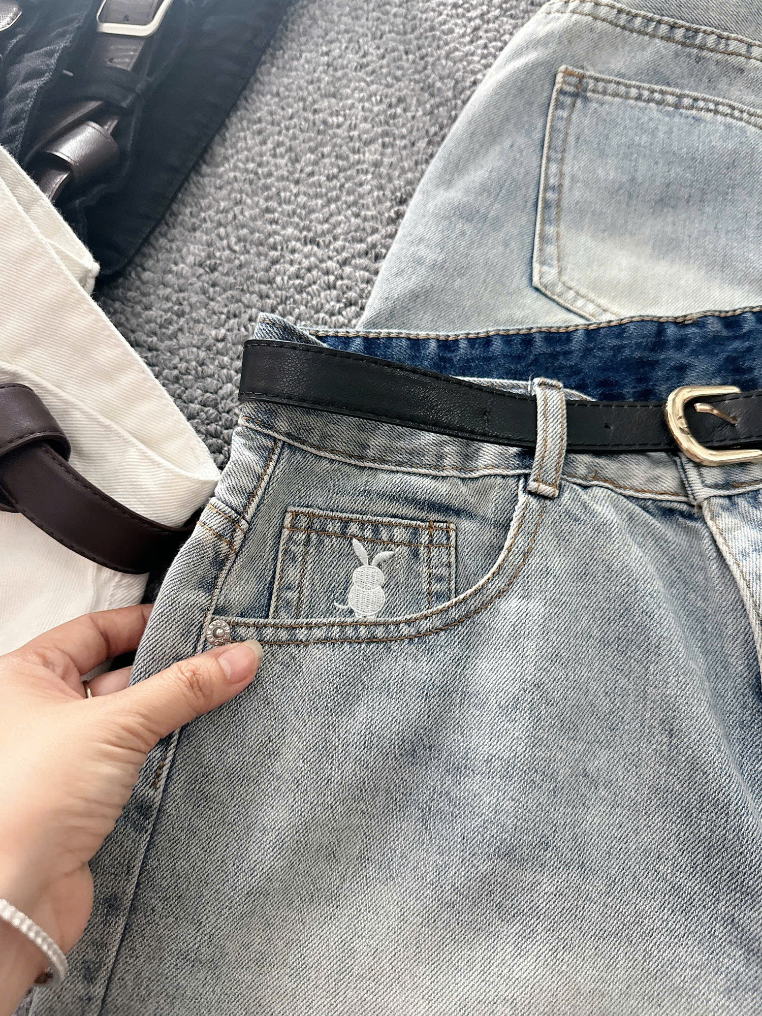 Quần short jean thêu thỏ kiểu bigsize QSJ1302 dành cho nàng béo mập từ 55-90kg_thumbnail_7