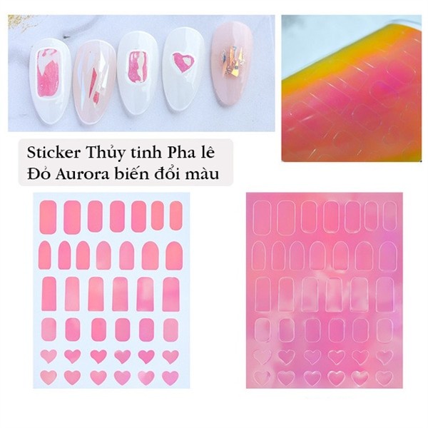 Sticker Thủy tinh Pha lê - đỏ Aurora đổi màu - 2