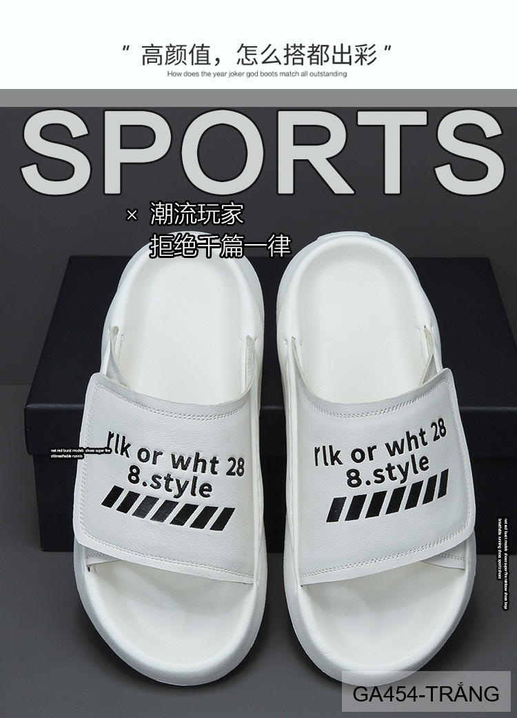 GA454 - Dép xỏ ngón nam thời trang đế dày êm chân, da bò lớp đầu, trắng đen_thumbnail_9