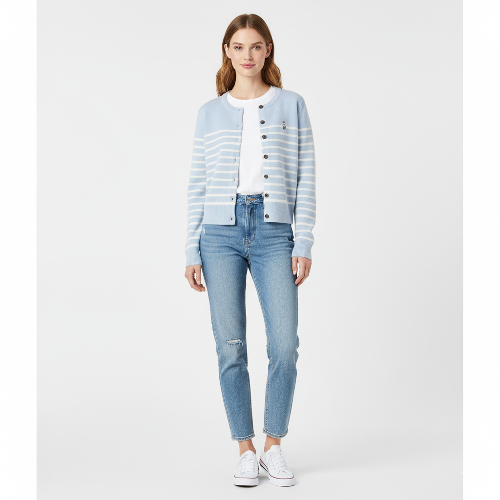 AK224- ÁO KHOÁC LEN KẺ