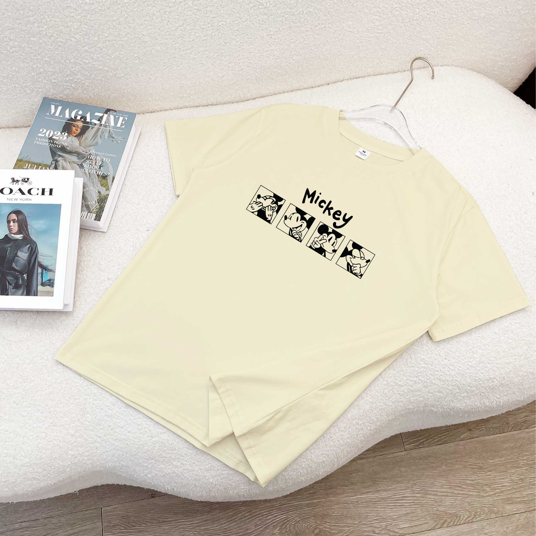 Áo thun nữ form vừa regular nhiều màu sắc ARD1486 Miucho Chic vải cotton cổ tròn in artwork_thumbnail_9