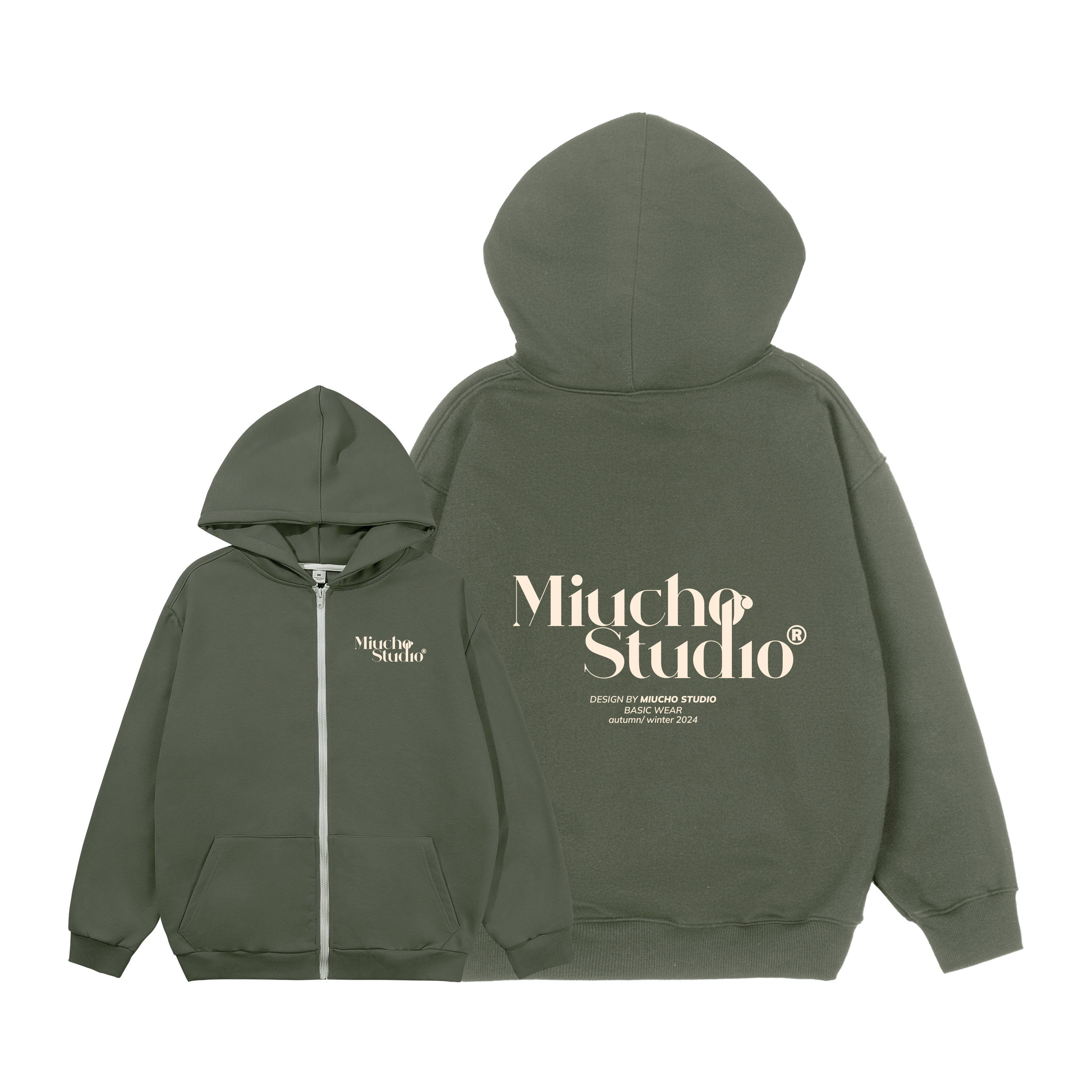 Áo hoodie zip local brand HZD1579 Miucho vải nỉ chân cua dày dặn mủ rộng in typography_thumbnail_7