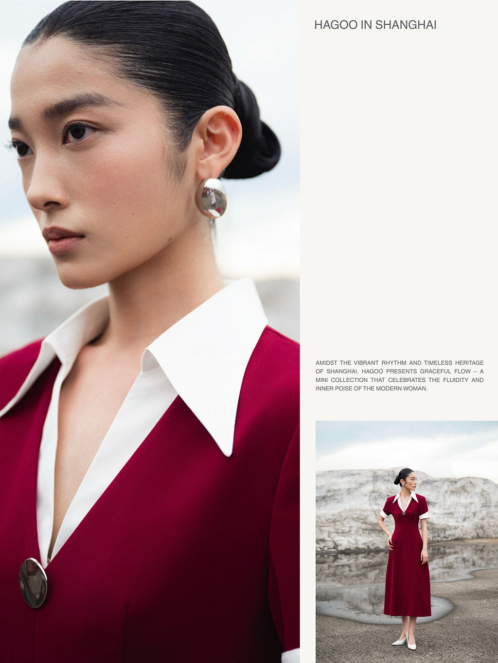 With a long, flowing design, the dress brings a feeling of lightness and confidence in every step.