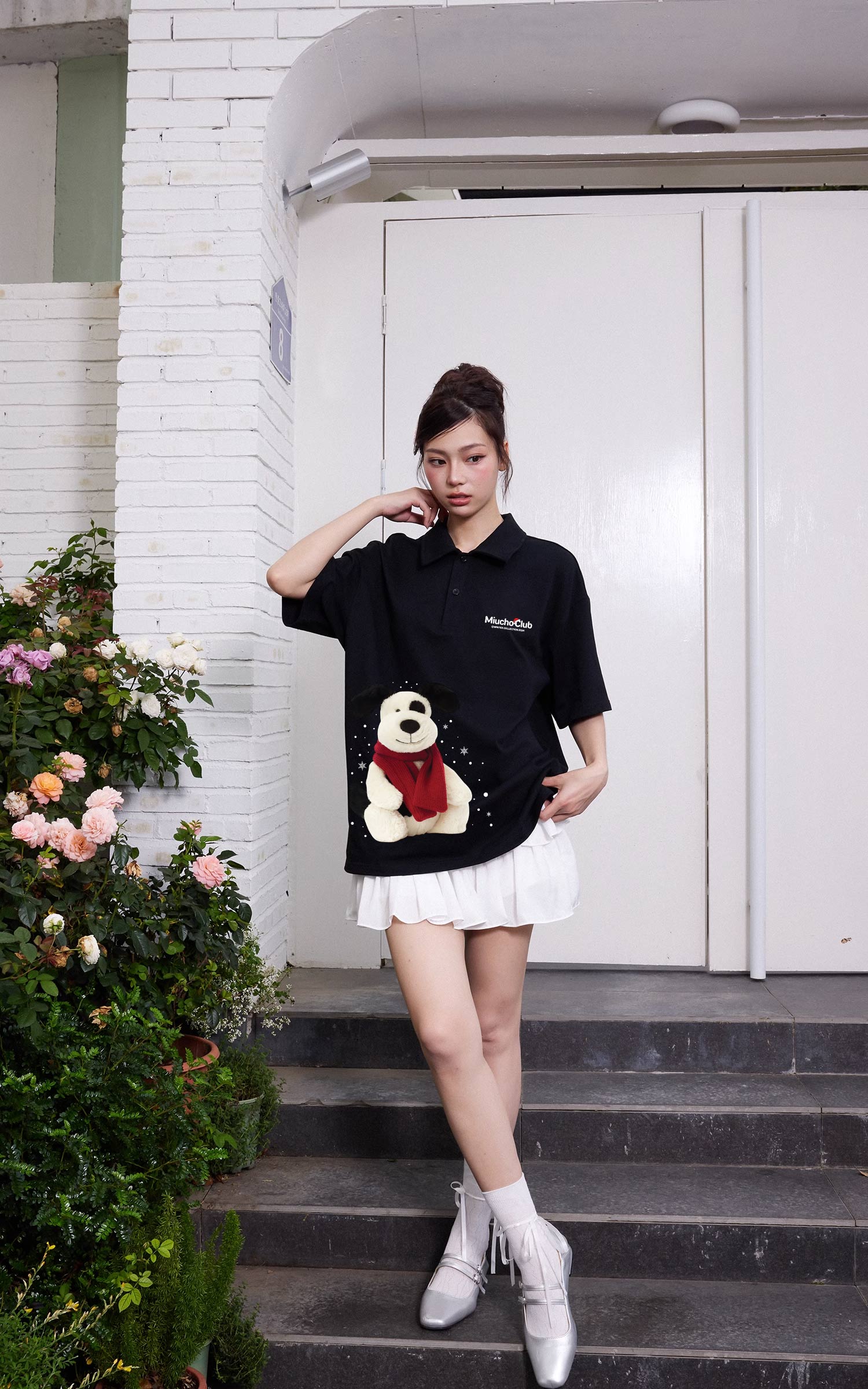 Áo polo nữ giáng sinh noel form rộng vải cotton co giãn thoáng mát PLD1714 Miucho in mix_thumbnail_4