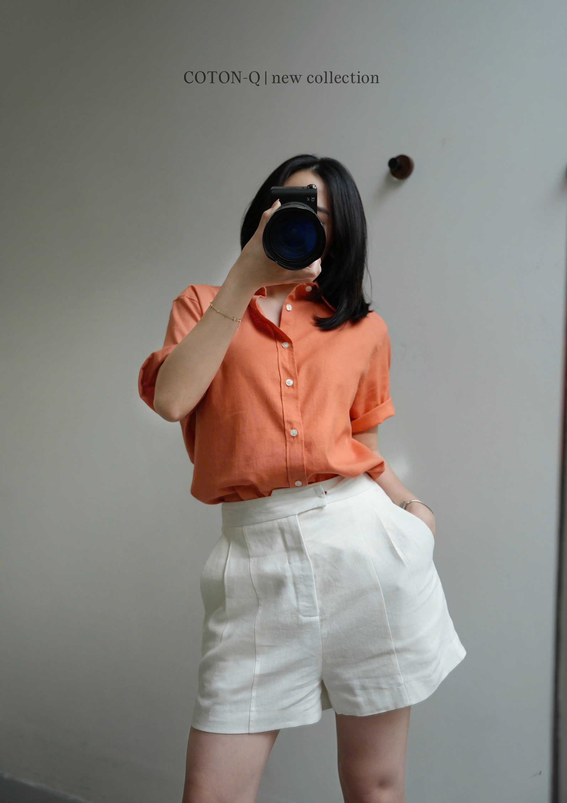 Set áo somi cam + quần short linen_thumbnail_13