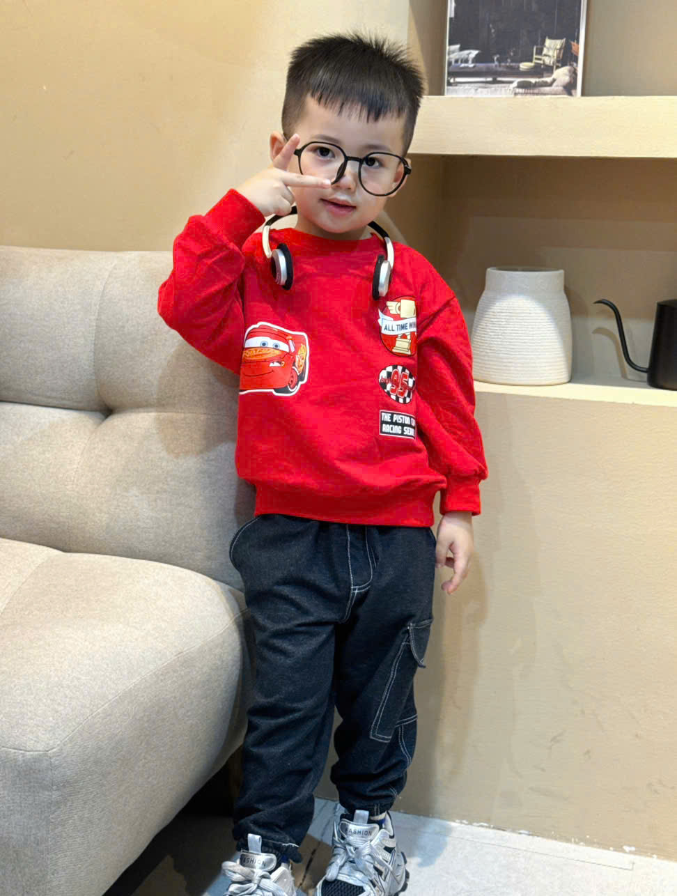 T84 BỘ DÀI TAY ÁO ĐỎ Ô TÔ ĐUA- A210.406