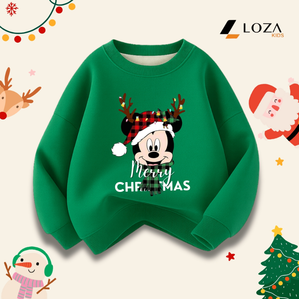 Áo nỉ Noel in hình BST Mickey Christmas cho bé - Loza Kids G0430_thumbnail_6