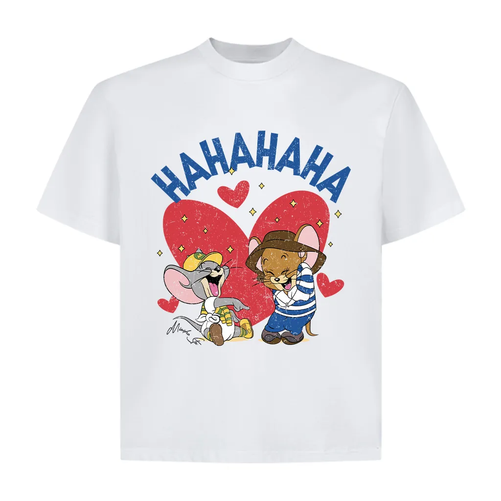 Áo thun form boxy họa tiết hoạt hình AXD2466 Miucho vải cotton thoáng mát cổ tròn in mix_thumbnail_7