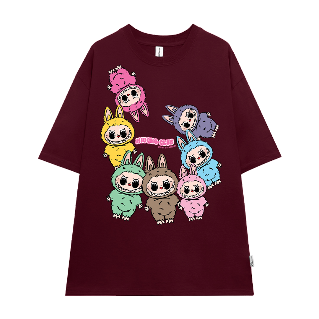 Áo phông labubu dễ thương form rộng ATD1451 Miucho vải cotton cổ tròn in mix_thumbnail_8