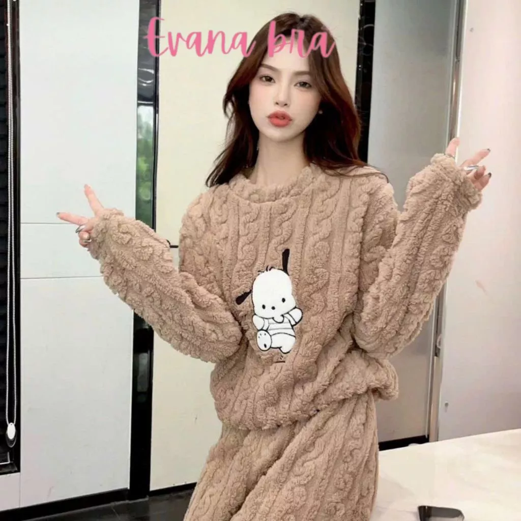 Bộ lông Kiu trắng cute, bộ lông giữ nhiệt, bộ lông mặc ở nhà hottrend 2026_thumbnail_3