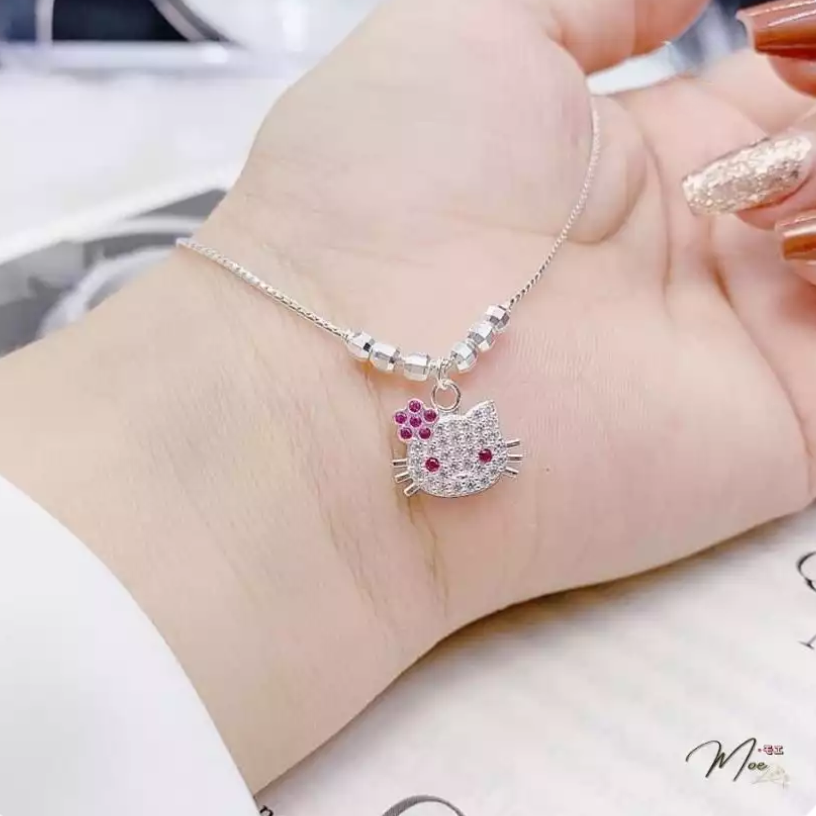 B25 - Dây chuyền Hello Kitty bi bạc
