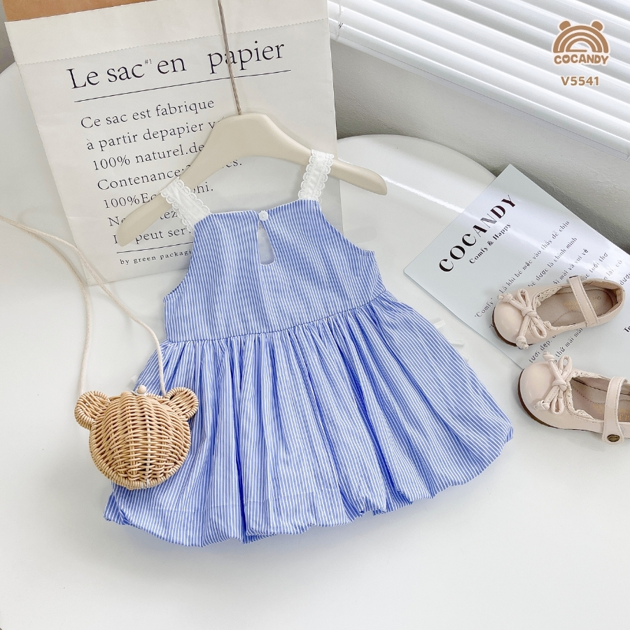 Váy cộc kẻ XANH 2 dây dáng bí_thumbnail_1