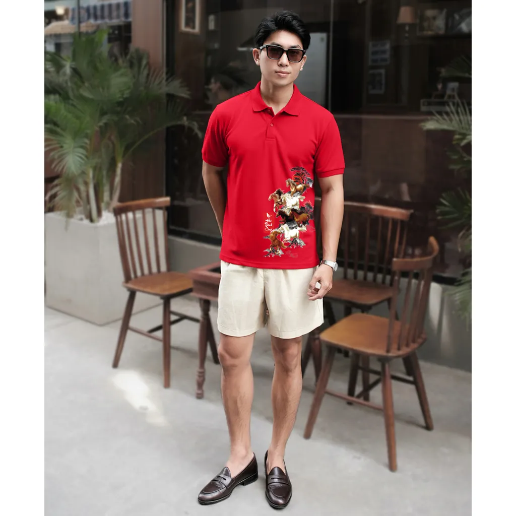 Áo polo Tết Bính Ngọ cá sấu Miucho Iconic tay ngắn cổ trụ form vừa vải poly thoáng mát 2996_thumbnail_2