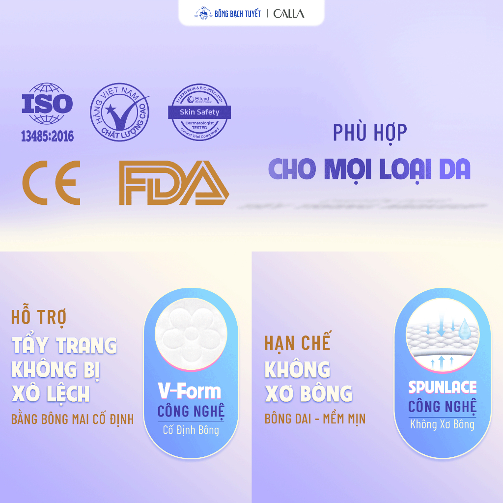 [CALLA] Bông tẩy trang cỡ đại Calla Velvet Soft (tím)_thumbnail_2