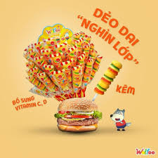 KẸO DẺO HÌNH BURGER QUE WOFFOO 30G