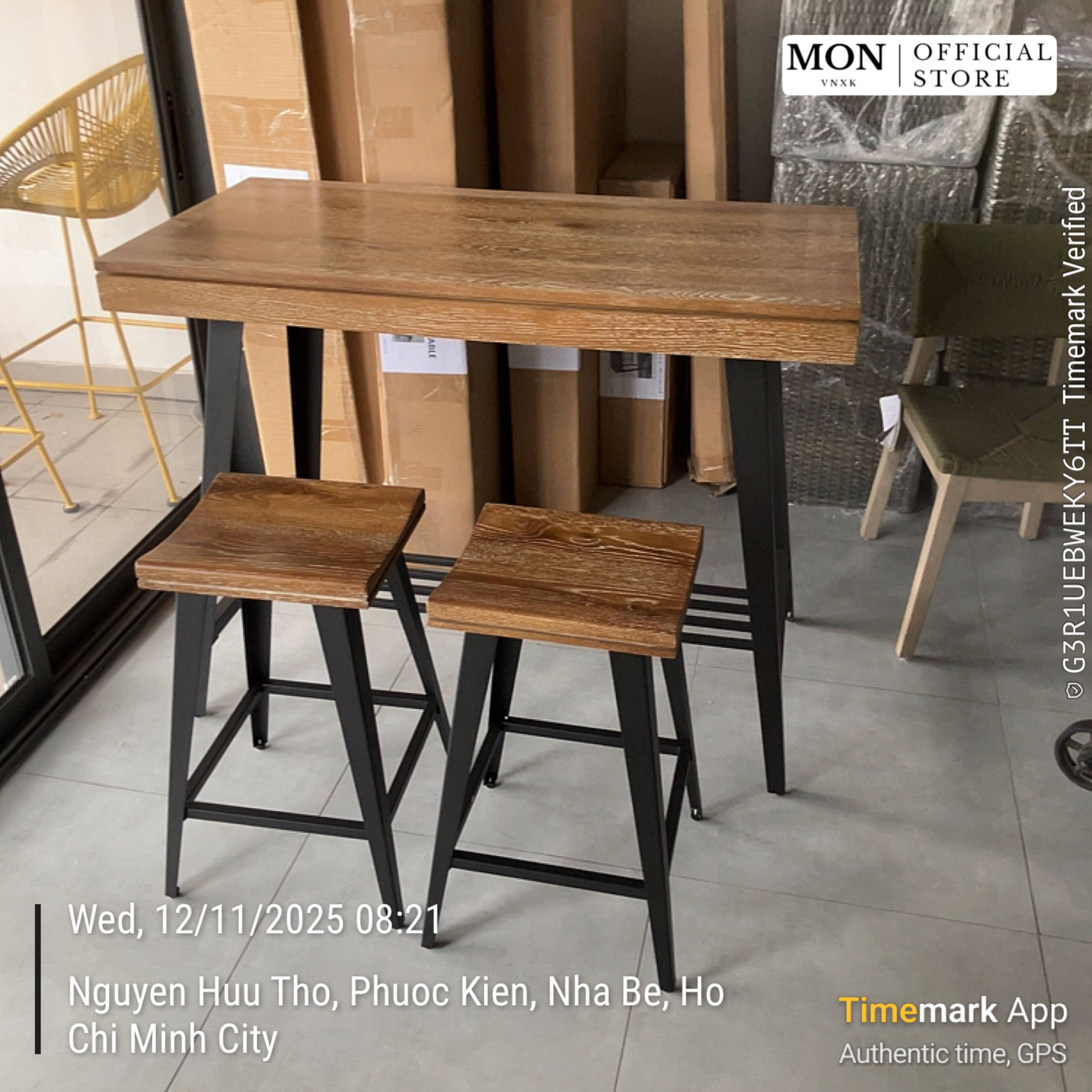 BỘ BÀN GHẾ BAR INSPIREQ  KNOTTY OAK