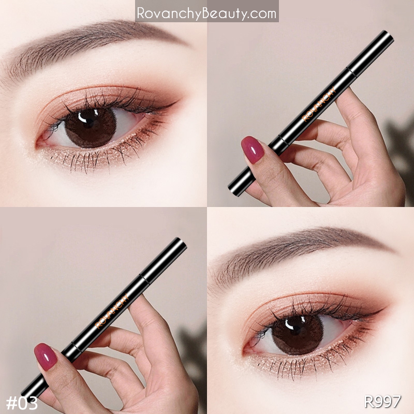 R997 Chì Kẻ Mày 2 Đầu Chống Nước, Lâu Trôi ROVANCHY – Kẻ Mày Tự Nhiên, Bền Màu, Dễ Kẻ Cho Người Mới_thumbnail_18