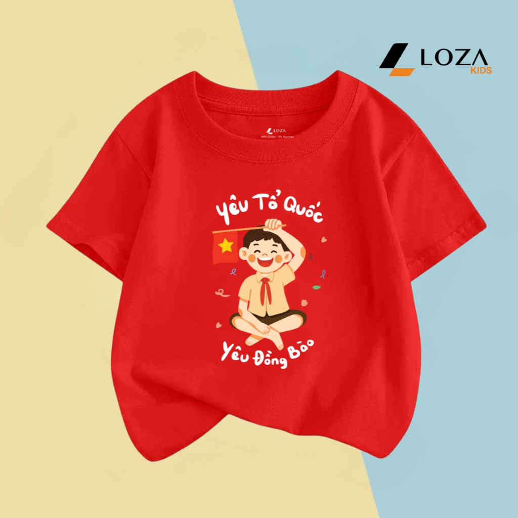 Áo thun trẻ em in hình 'Bé trai Yêu Tổ Quốc - Yêu đồng bào' - Loza Kids AT3174_thumbnail_5