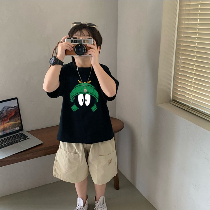 Áo thun cho bé trai bé gái form rộng vải cotton thoáng mát AED1007 Miucho Kid in artwork_thumbnail_3