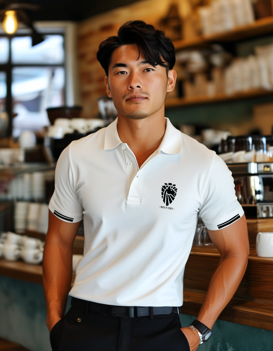 Áo polo nam form vừa regular vải cá sấu đứng form thoáng mát 1834 Miucho Iconic in basic_thumbnail_2