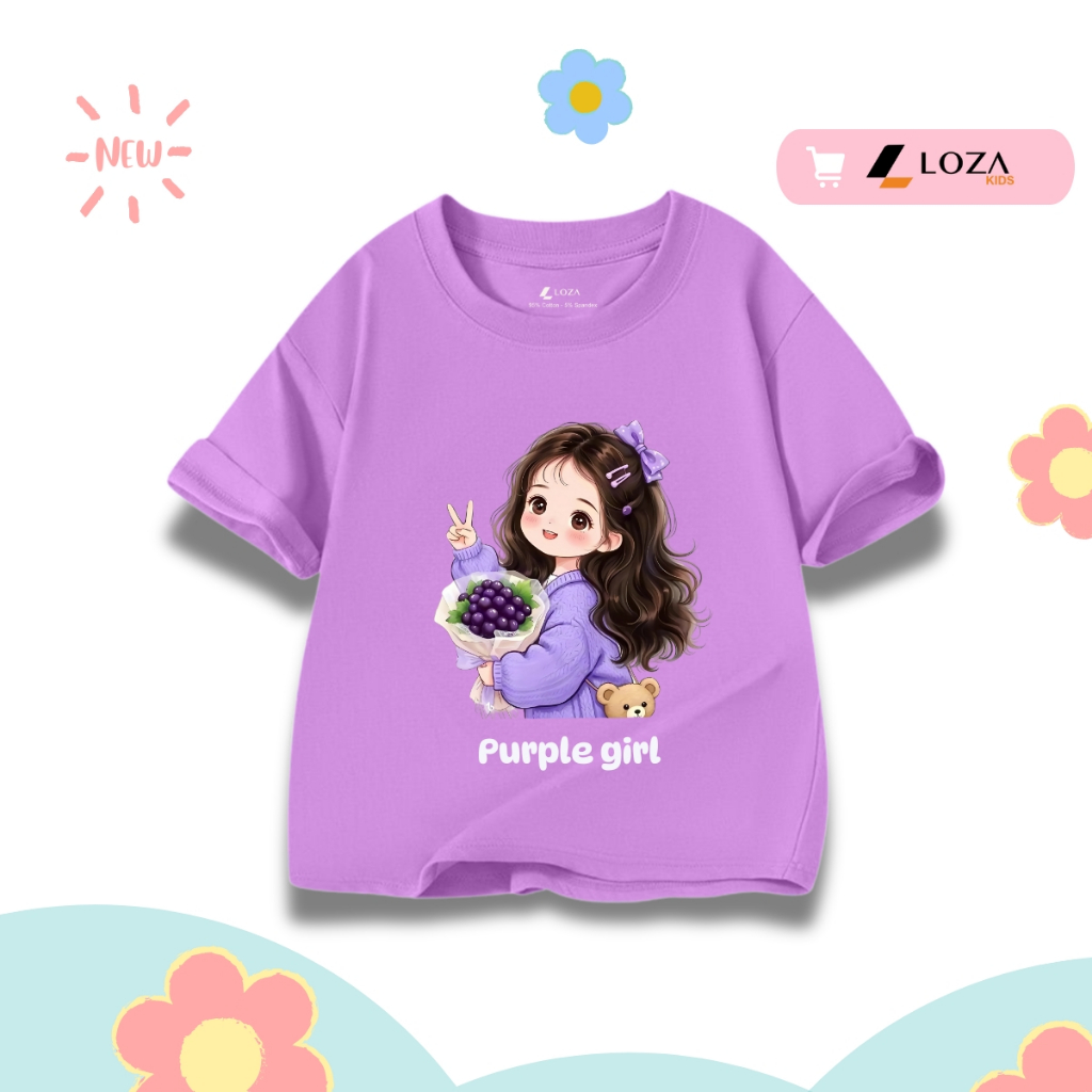 Áo thun bé gái in hình 'Cô gái ôm hoa' nhiều mẫu - Loza Kids AT063_thumbnail_8
