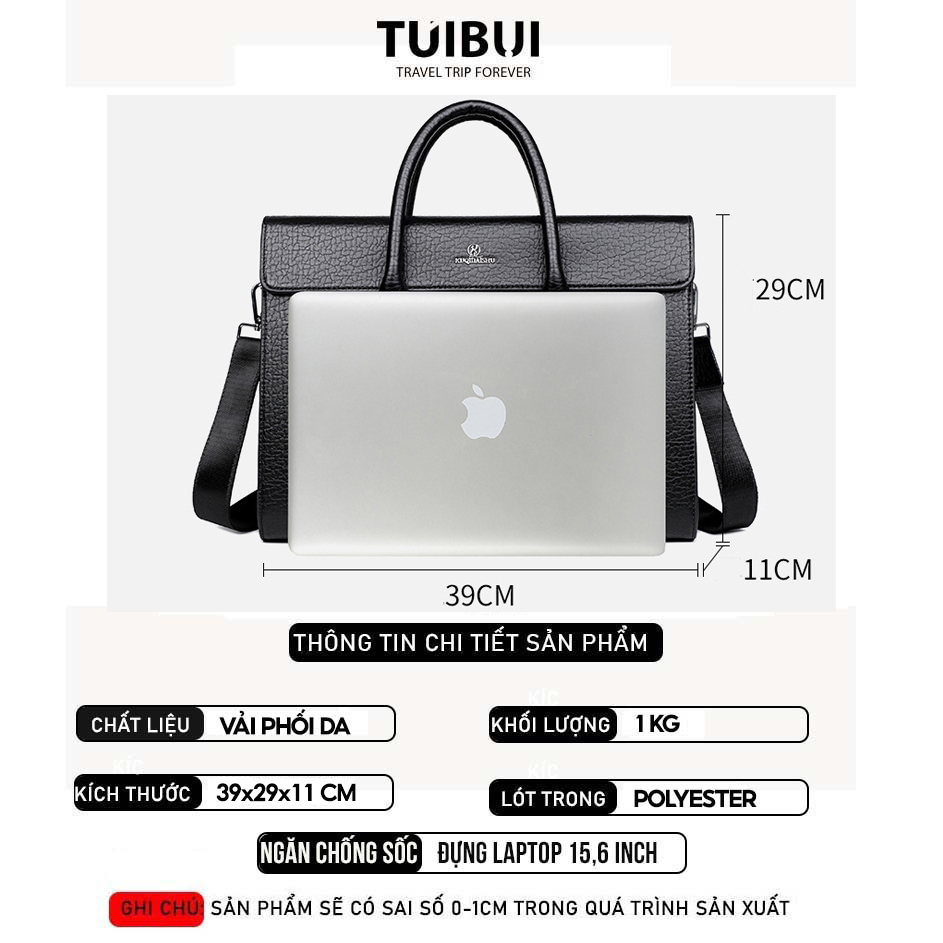 Cặp da nam công sở văn phòng thương hiệu KUQIDAISHU đựng máy tính laptop giấy tờ A4 chống nước  chống trầy xước da PU cao cấp_thumbnail_5