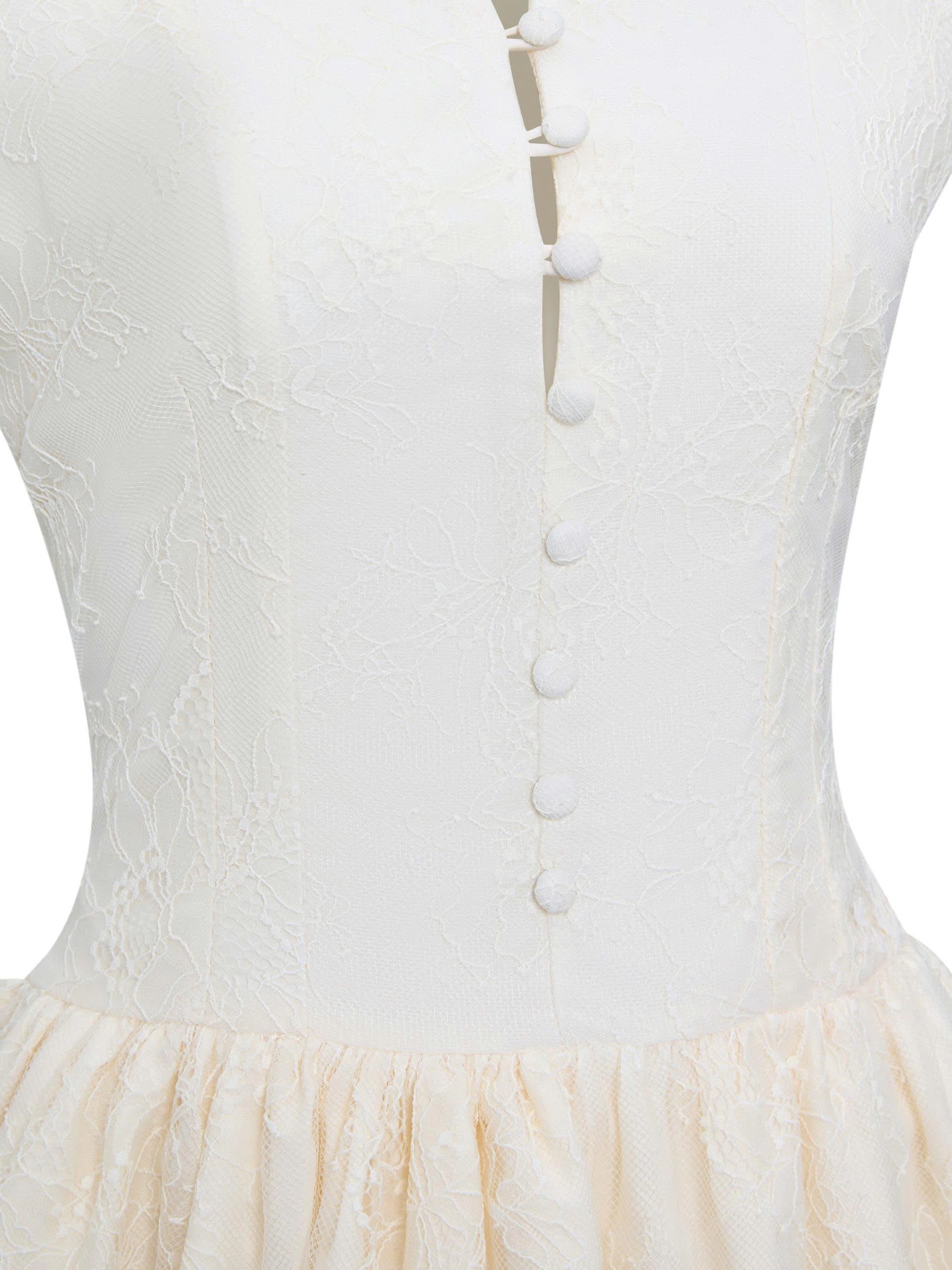 BIGSIZE NỮ- Đầm ren kiểu tùng phồng nút bọc V-DA195_thumbnail_2