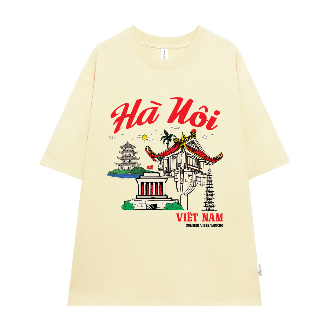 Áo thun du lịch Hà Nội ATD1264 Miucho vải cotton thoáng mát in mix_thumbnail_10