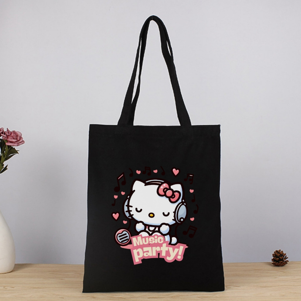 Túi tote vải canvas đeo vai hình HELLO KITTY dễ thương, có khóa kéo và ngăn phụ - WTU03_thumbnail_10