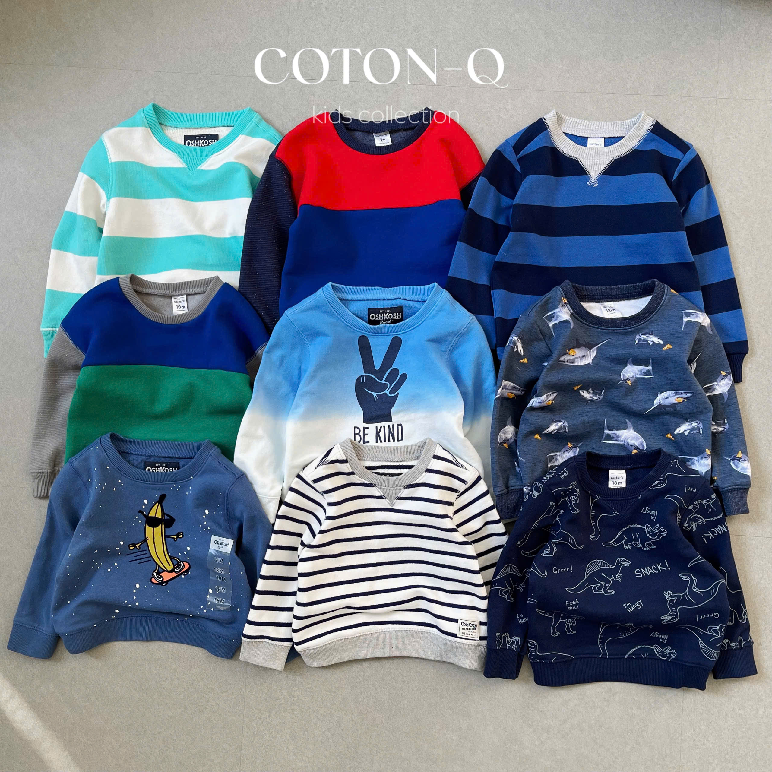 E9 Set 3 áo bé tay dài ( NGẪU NHIÊN ) - mua từ 2set có trùng