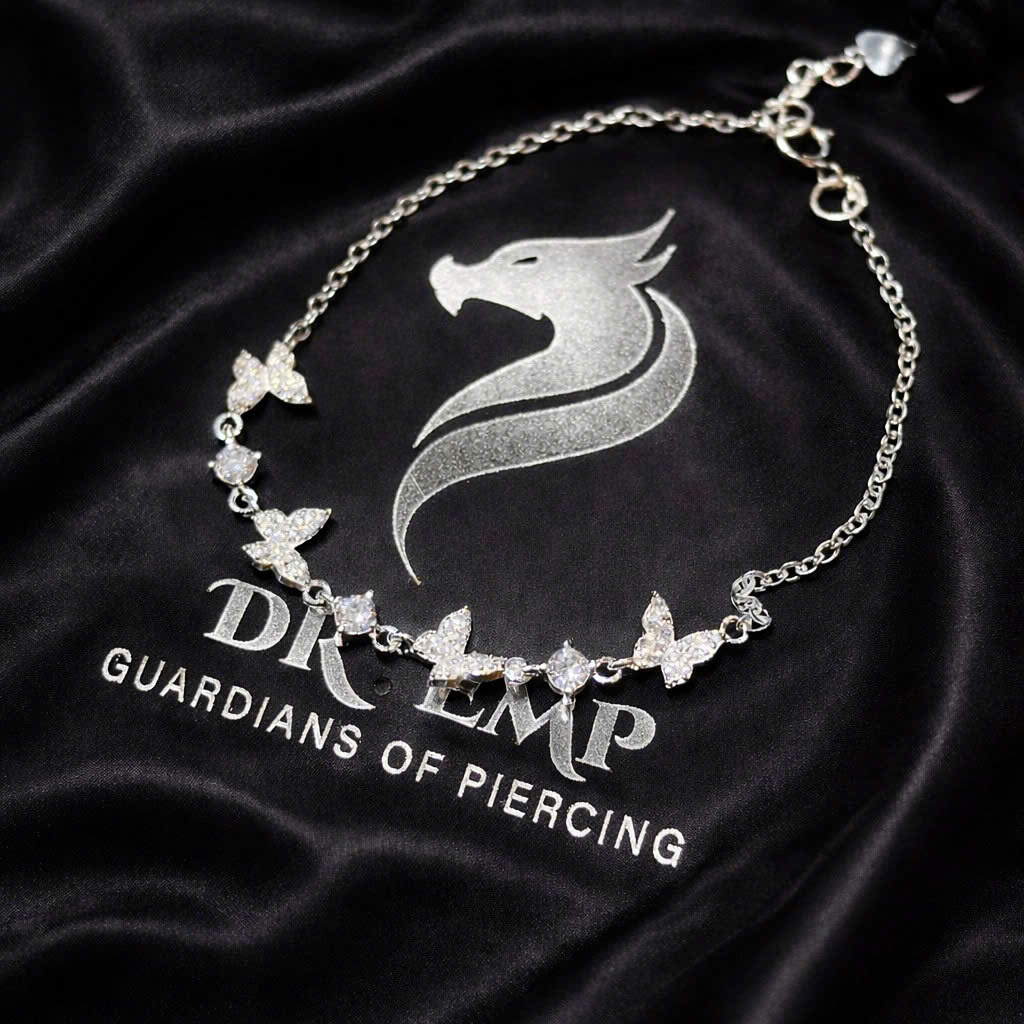 Vòng tay bạc xi kim bướm nối đá_thumbnail_3