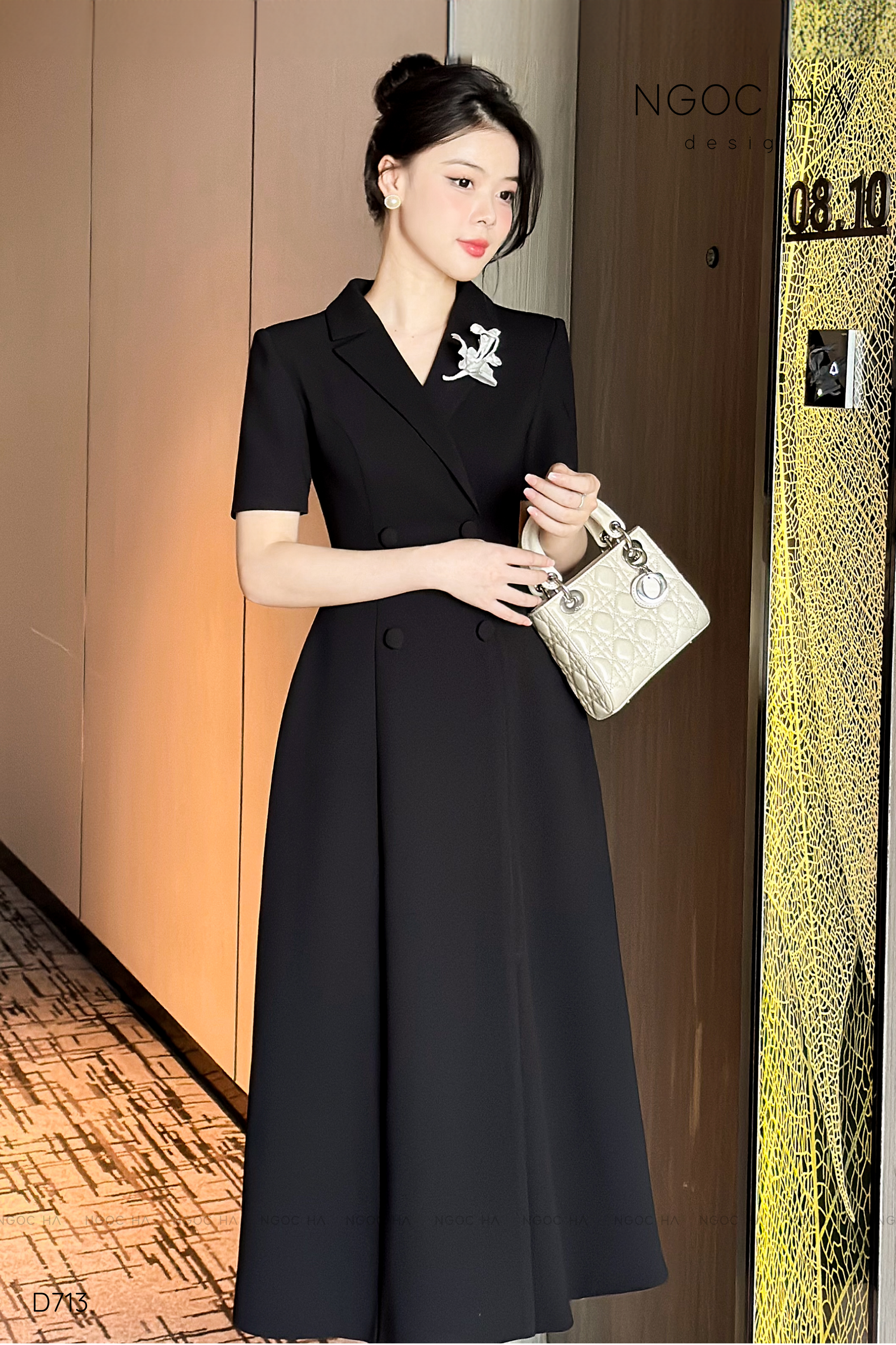 Irene Dress - Đầm Vest Dáng Xòe Kèm Đai D713_thumbnail_5