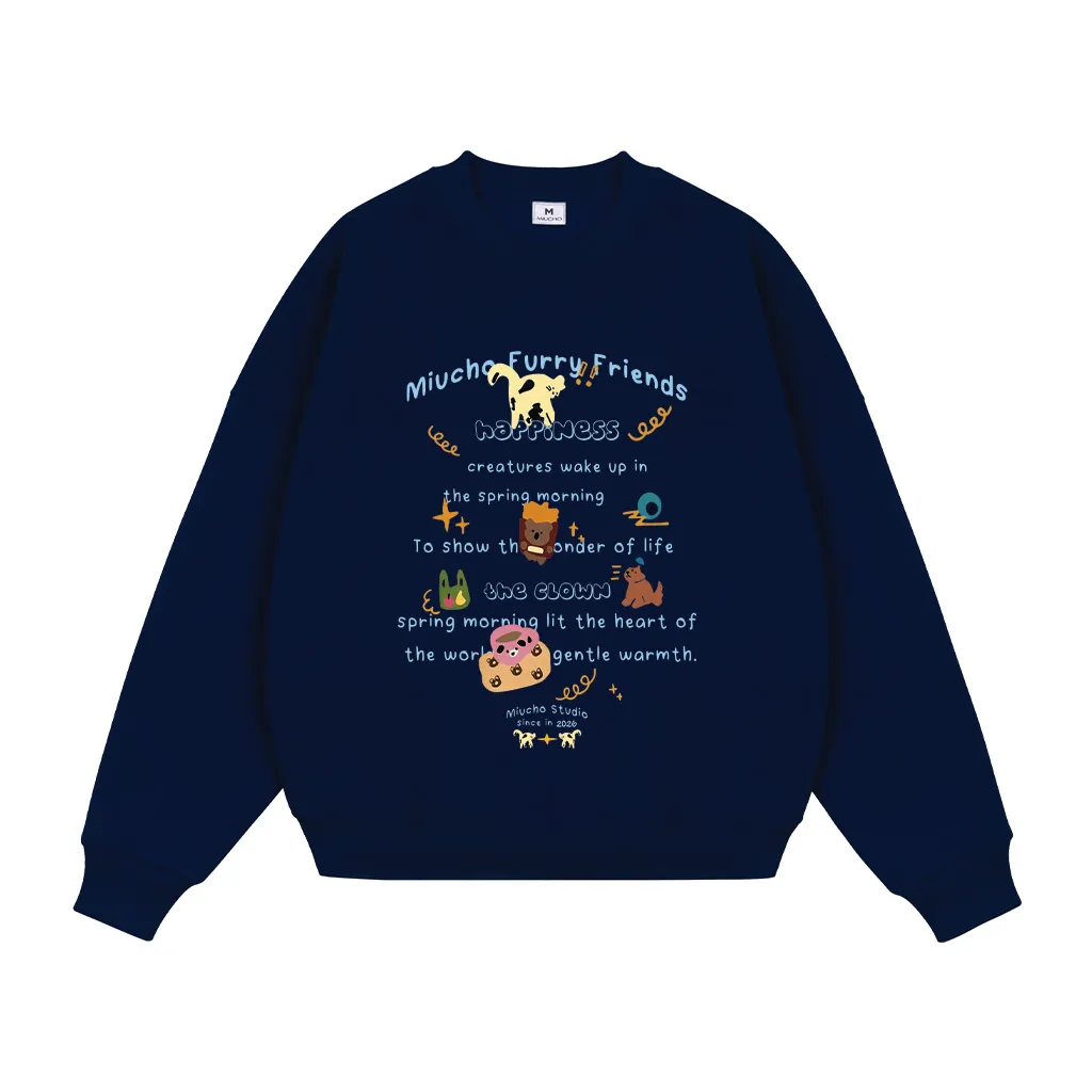 Áo Sweater boxy nam nữ Miucho vải nỉ 2 da thoáng mát thoải mái hoạt hình in mix 2842_thumbnail_11