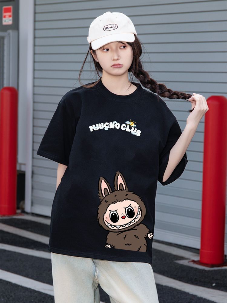 Áo phông labubu form rộng unisex ATD1437 Miucho tay ngắn cổ tròn in mix_thumbnail_4