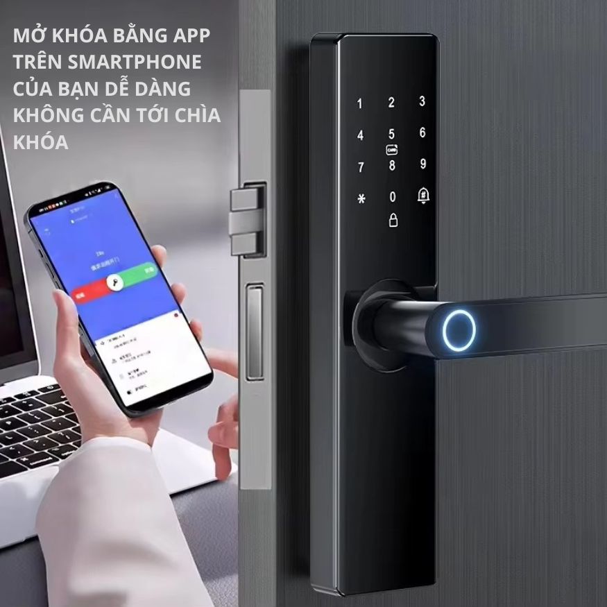 Khóa Cửa Thông Minh Kachi MK40 – Mở Khóa App Tuya + Vân tay + Chìa khóa + Thẻ từ + Mã số_thumbnail_2