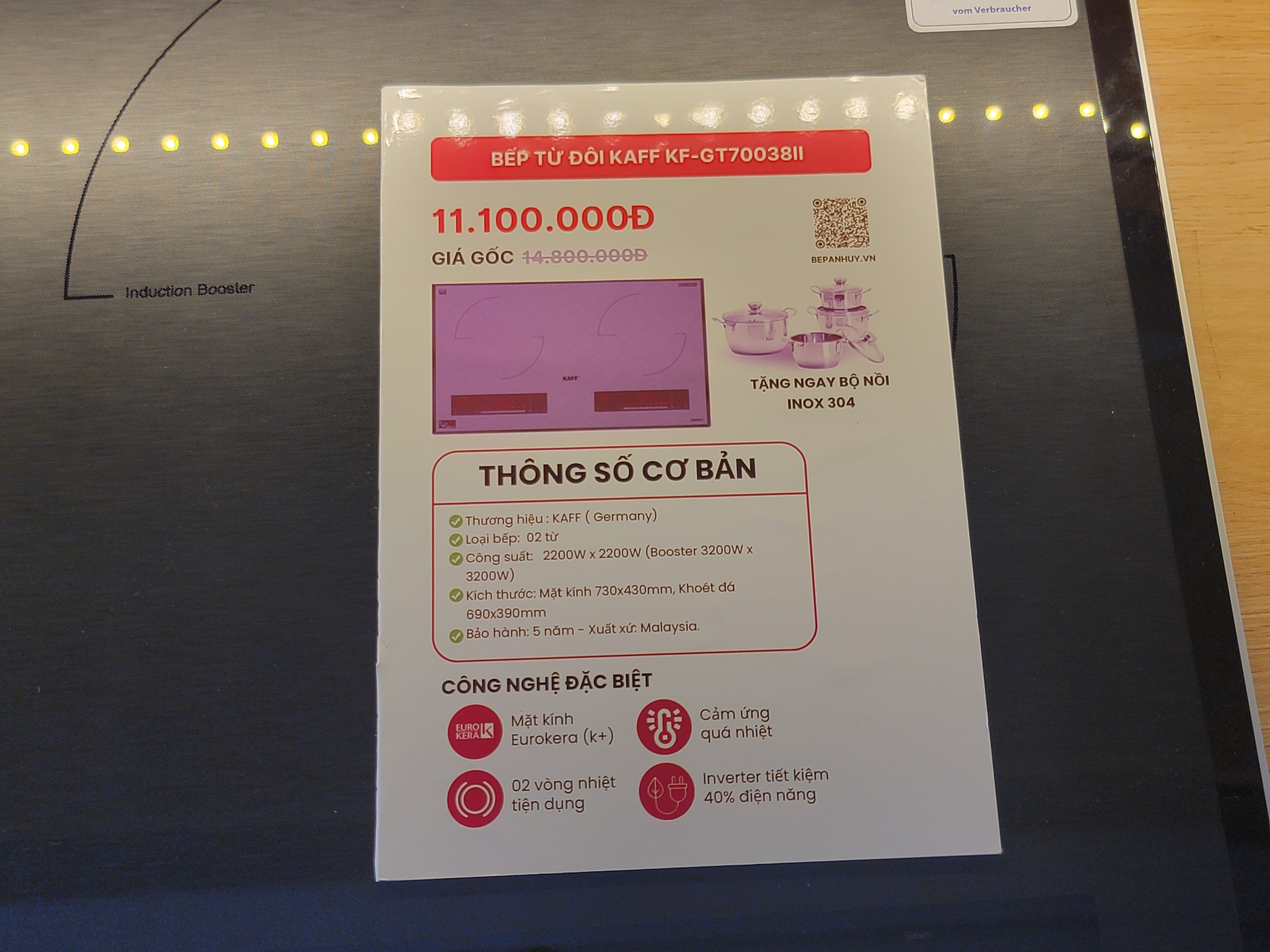 Bếp Từ Đôi KAFF KF-GT70038II trưng bày