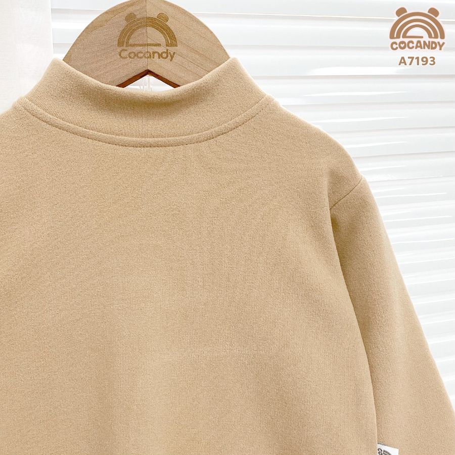 Áo dài Warmish NÂU trơn cổ 3 phân_thumbnail_2