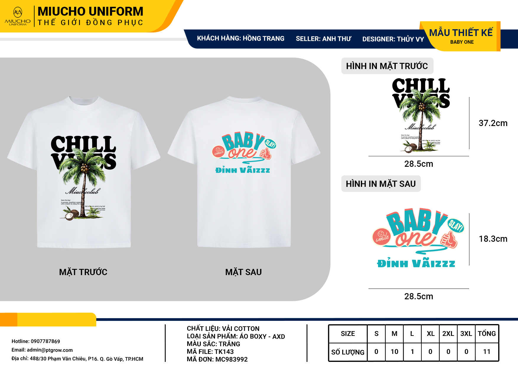 Áo thun thiết kế như yêu cầu TK143