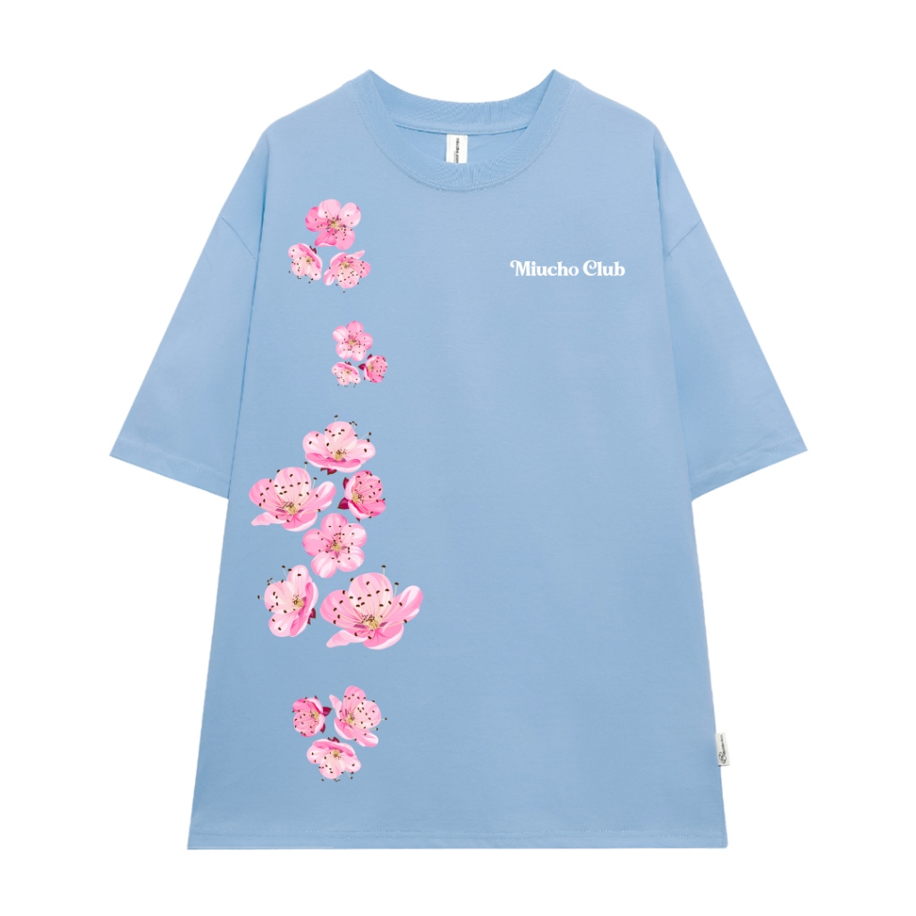 Áo thun Tết in hoa đào form rộng local brand ATD923 Miucho tay ngắn cổ tròn in mix_thumbnail_13